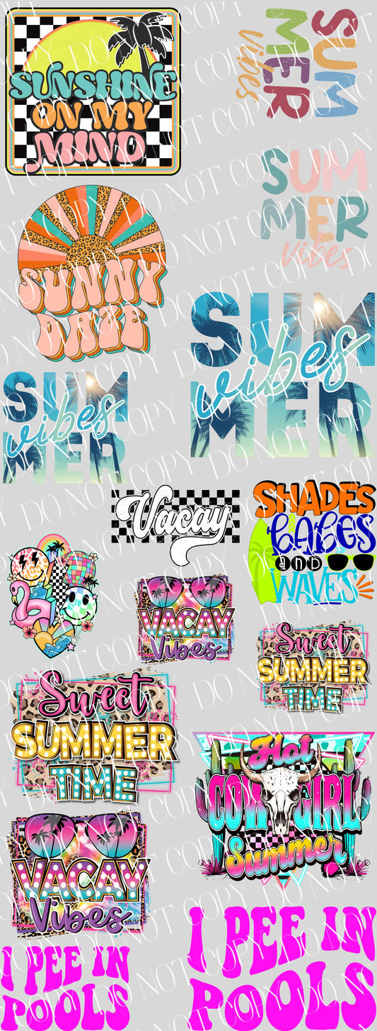 Summer Adult/Youth Pre Made Gang Sheet