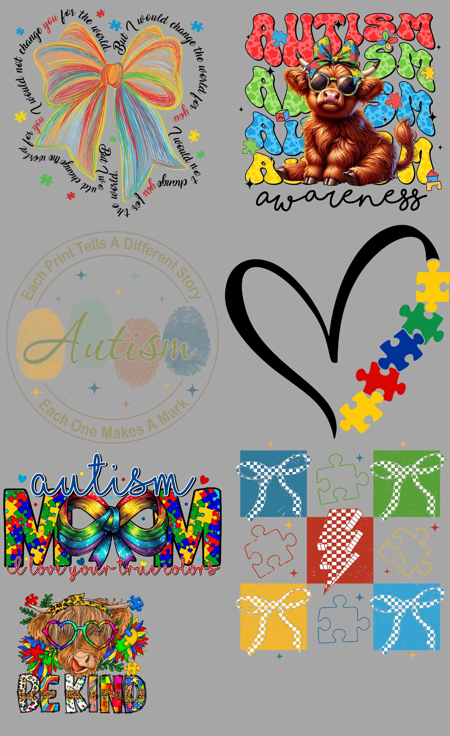 Autism Gang Sheet Mini (New) - Branded By Barta