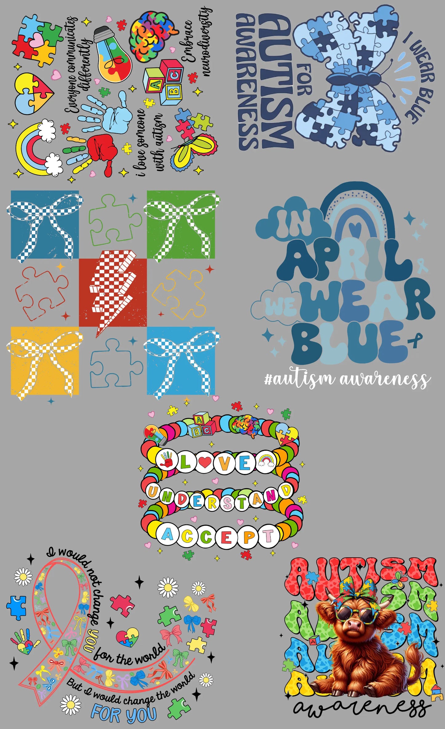 Autism Gang Sheet Mini 2 (New) - Branded By Barta