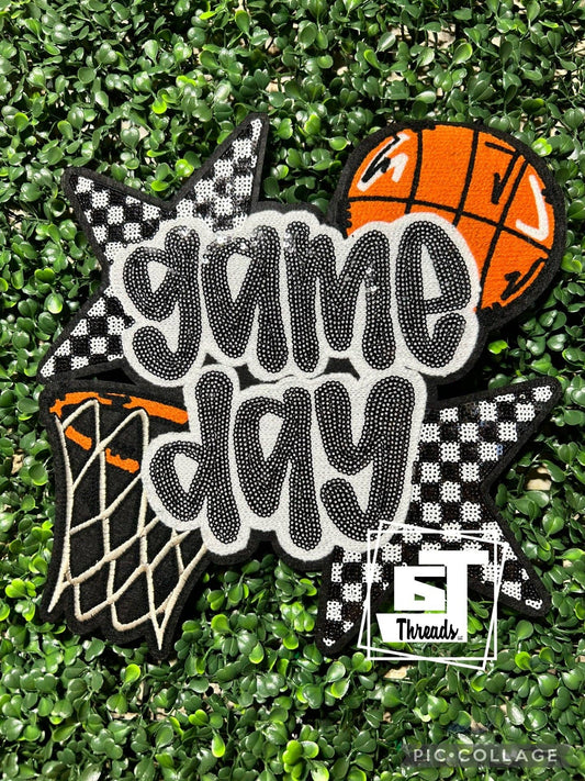Basketball Checkered Star Game Day....Patches Only 6j Threads LLC