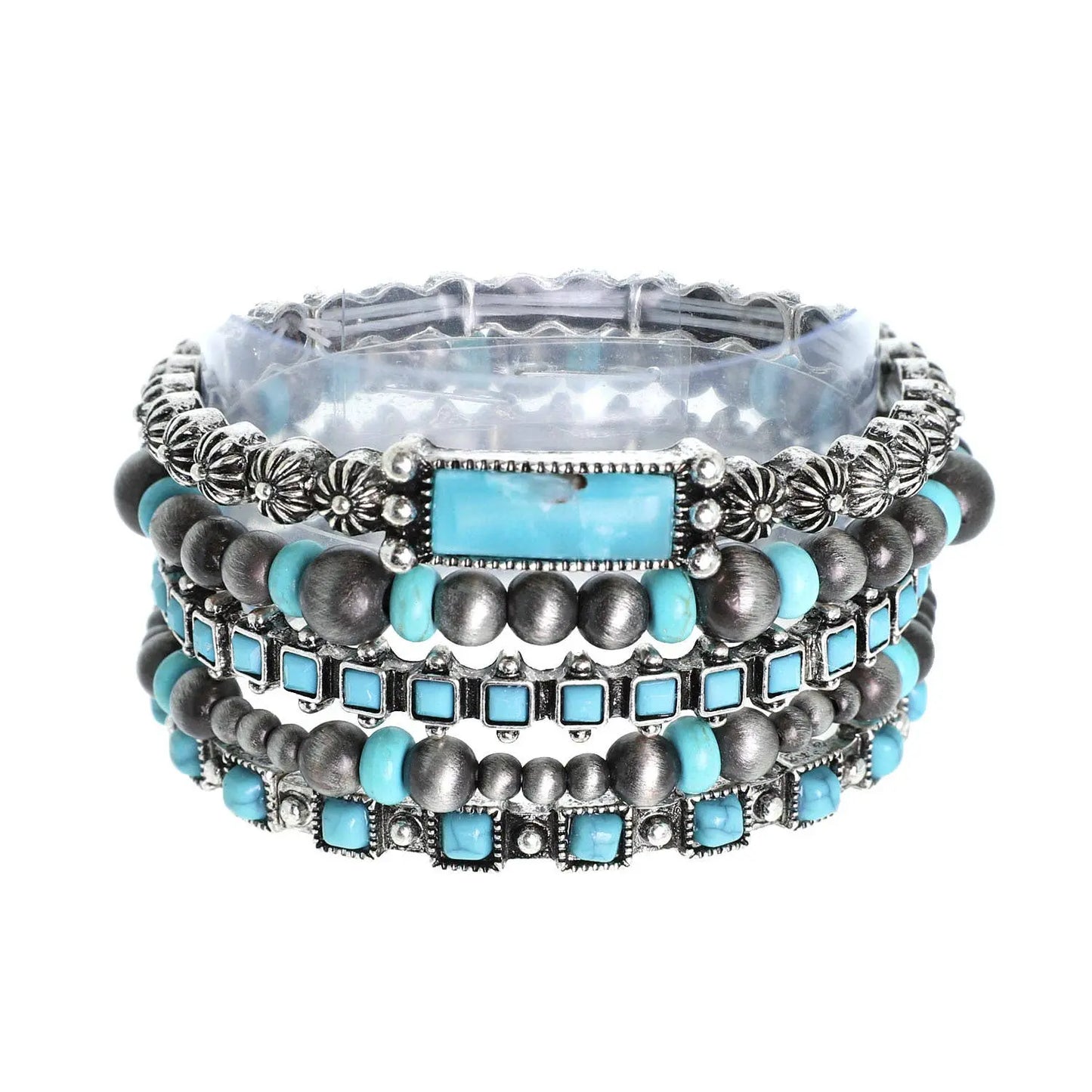 Assorted 4 Piece Western Style Beaded Bracelet Set SP Sophia Collection