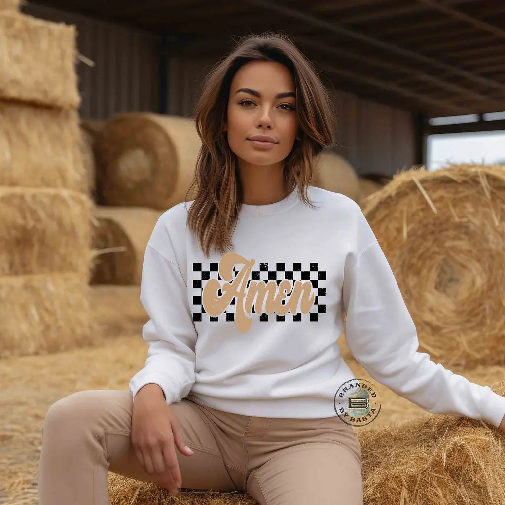 Checkered Amen - Branded By Barta