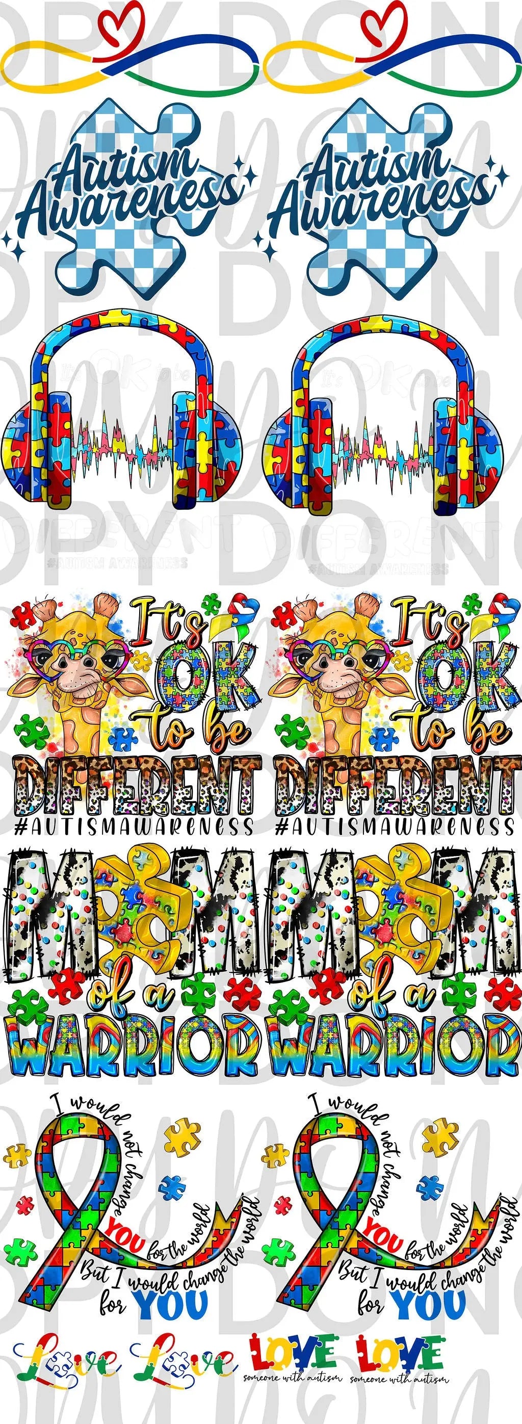 Autism Pre Made Gang Sheet - Branded By Barta