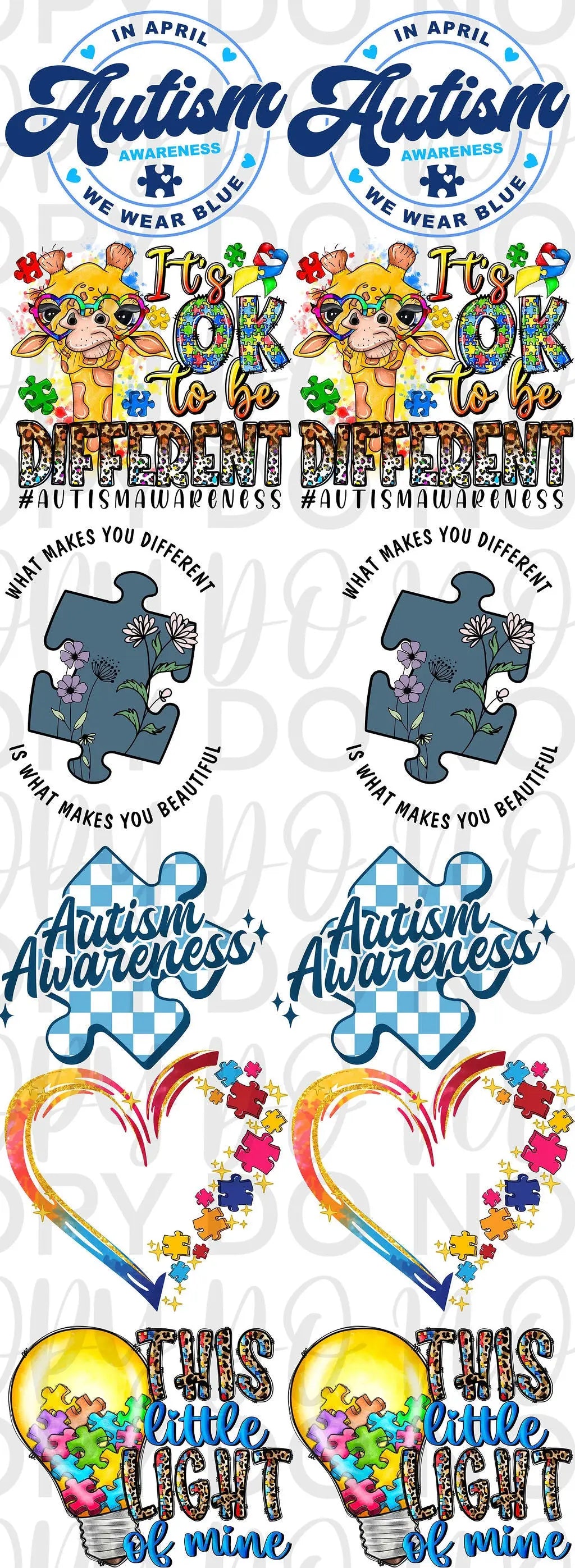 Autism 2 Pre Made Gang Sheet - Branded By Barta