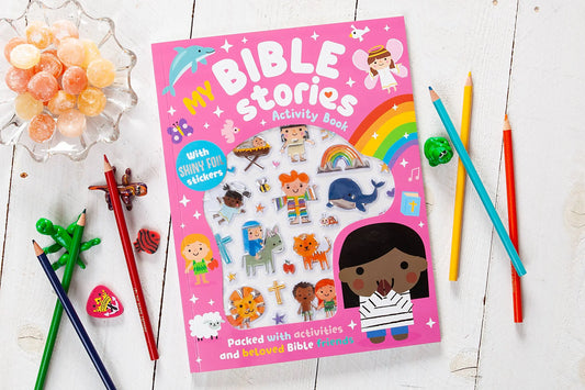 My Bible Stories Activity Book (Pink, Easter Basket Ideas) - Branded By Barta