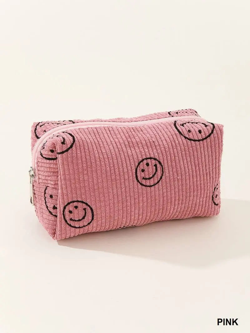 Corduroy Cosmetic Pouch Bag - Branded By Barta