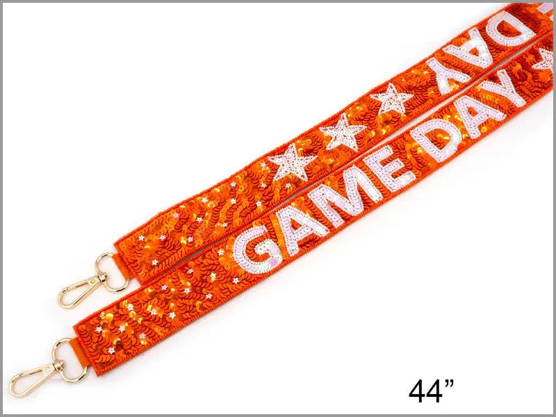 Game Day Bag Strap Orange White Lou & Co