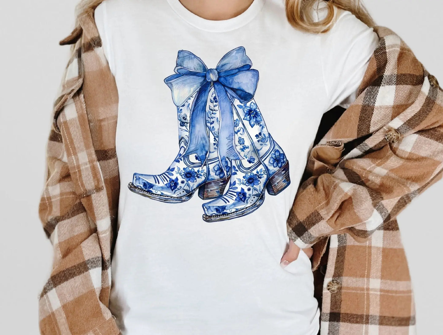 Blue floral boot - Branded By Barta