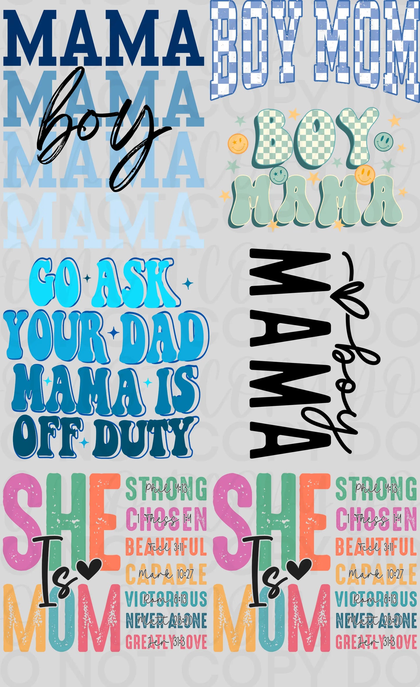 Boy Mama/Mama Premade Gang Sheet - Branded By Barta