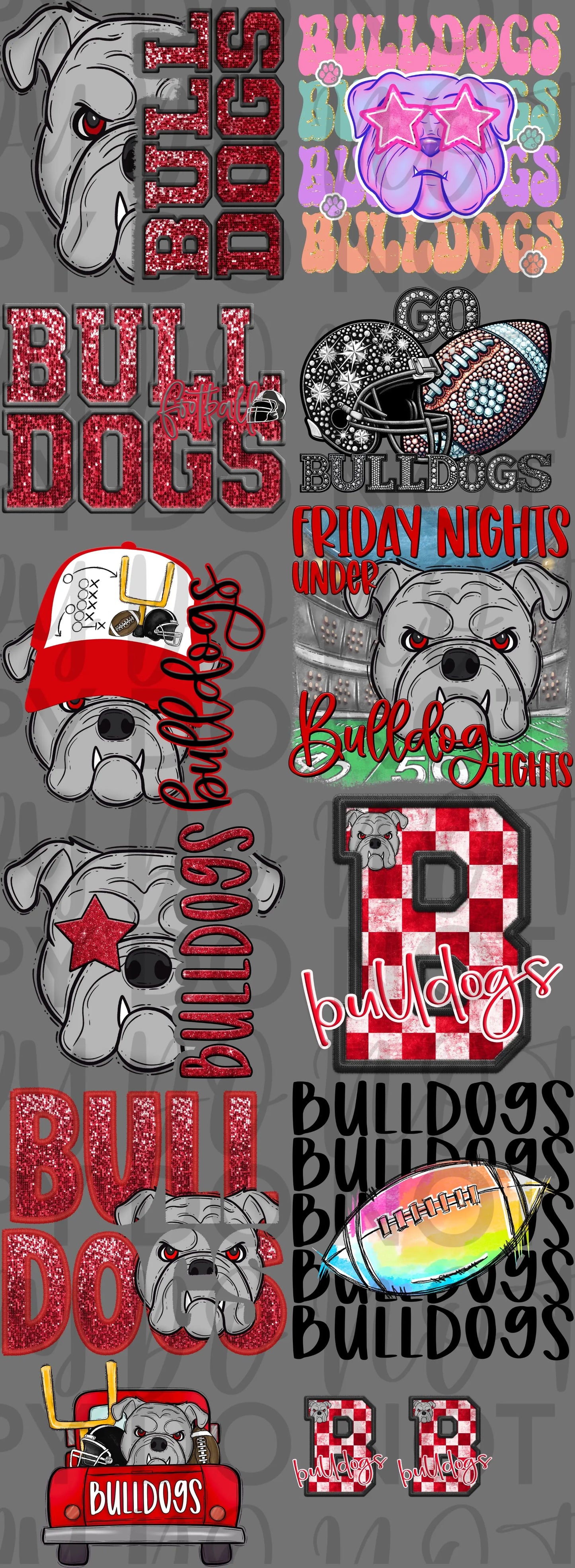 Red Bulldog Pre Made gang sheet - Branded By Barta