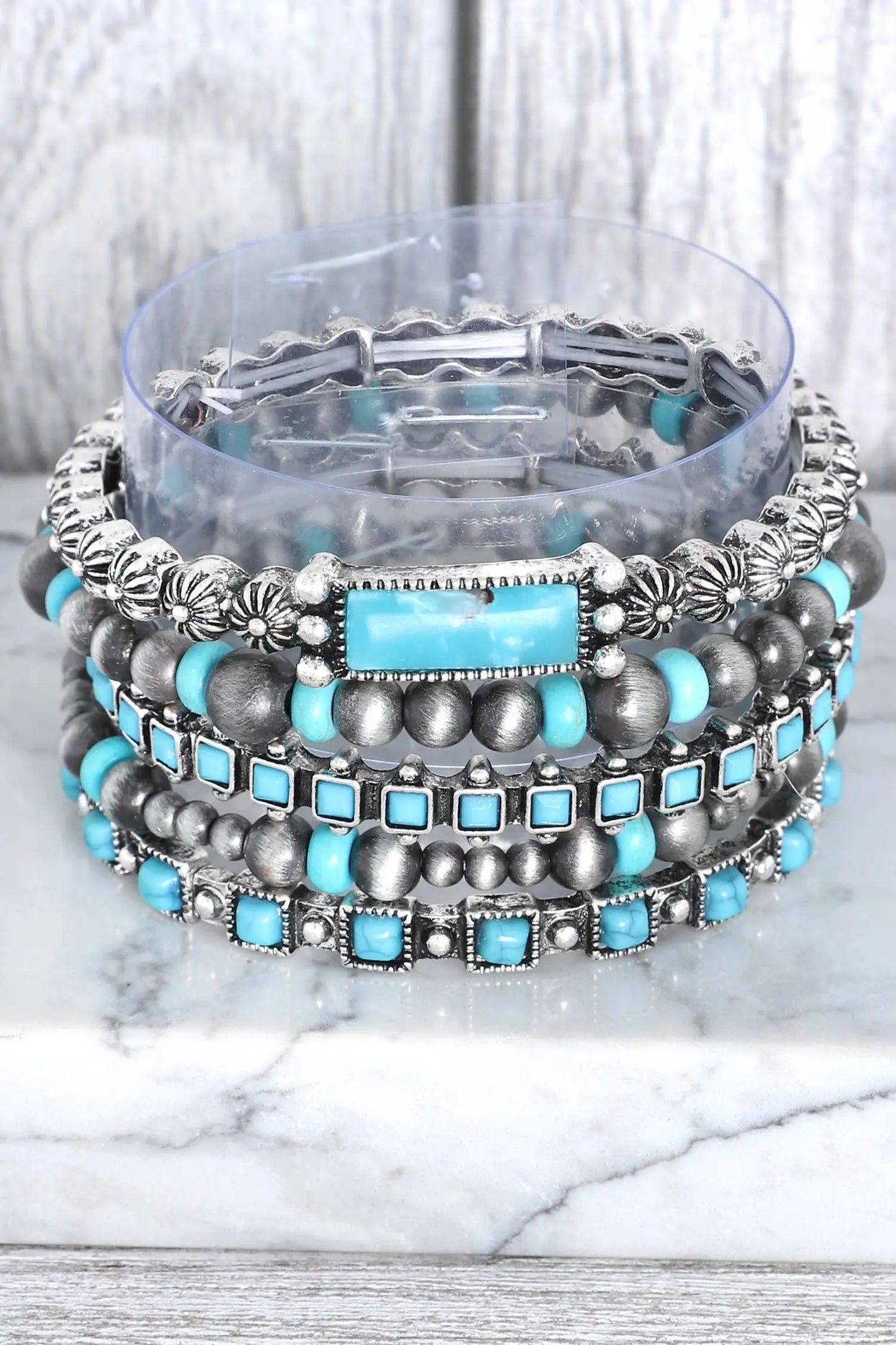 Assorted 4 Piece Western Style Beaded Bracelet Set SP Sophia Collection