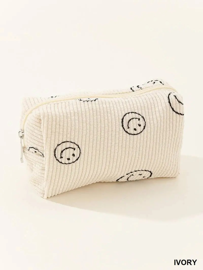 Corduroy Cosmetic Pouch Bag - Branded By Barta