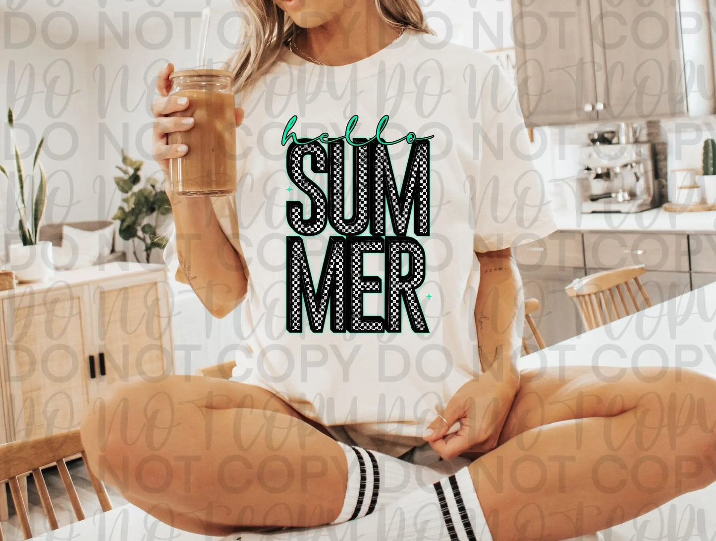 Hello summer checkered - Branded By Barta