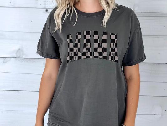 Mama Checkered Black & Gray - Branded By Barta