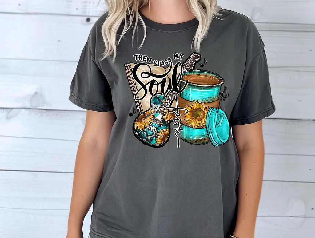 Sing my soul faith coffee guitar - Branded By Barta