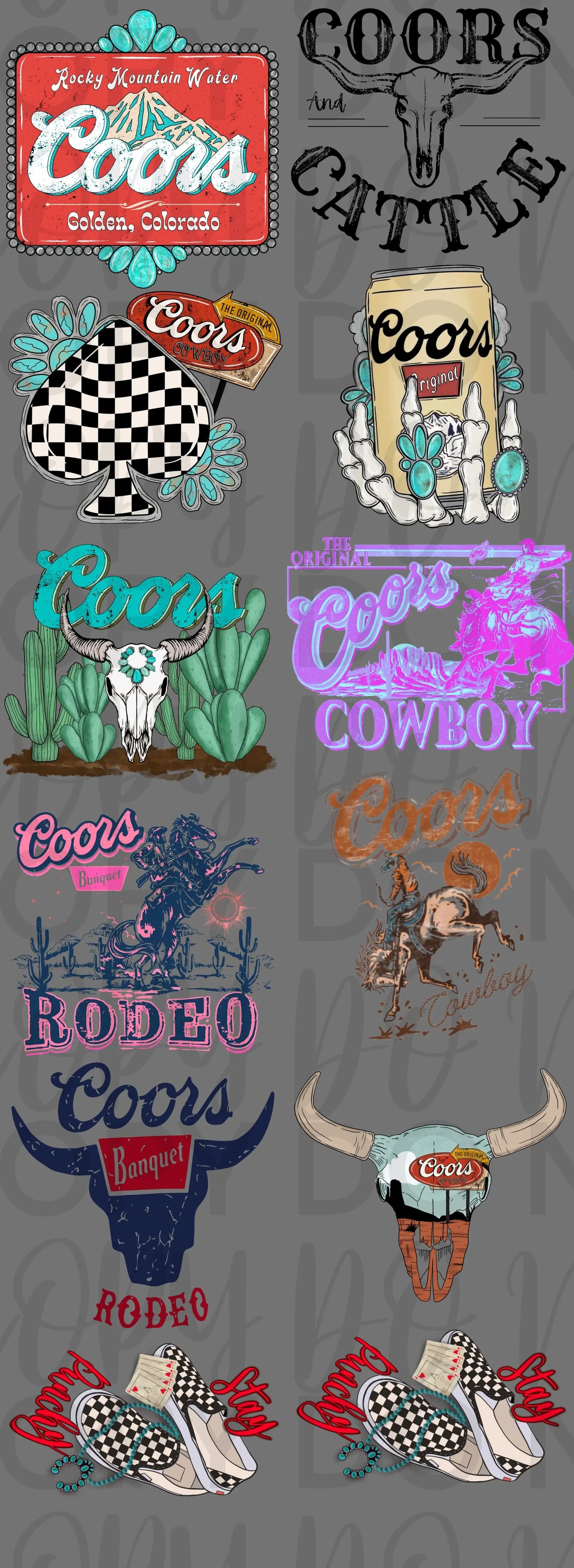 Coors Pre Made Gang Sheet - Branded By Barta