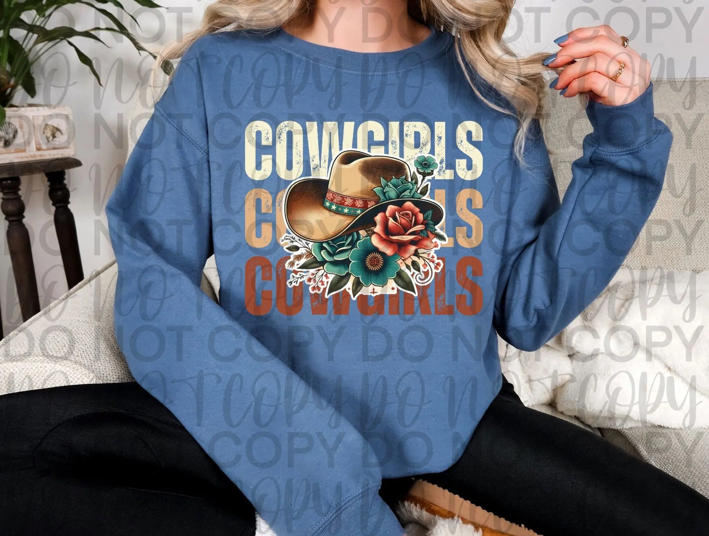 Cowgirls stacked with hat - Branded By Barta