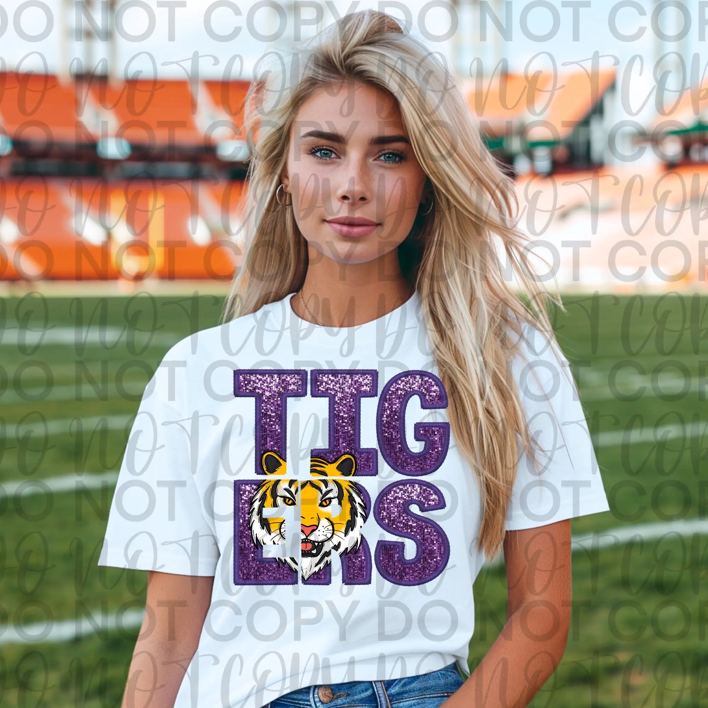 Tigers Purple Faux Glitter - Branded By Barta