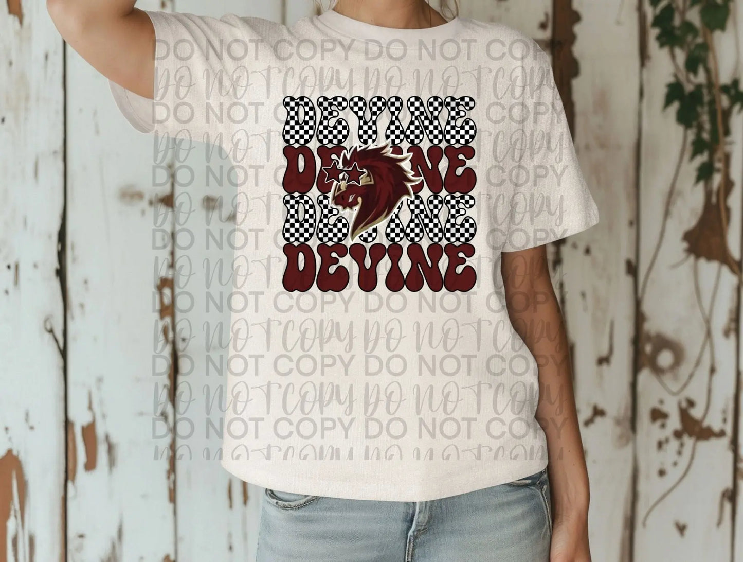 Devine checkered stacked - Branded By Barta