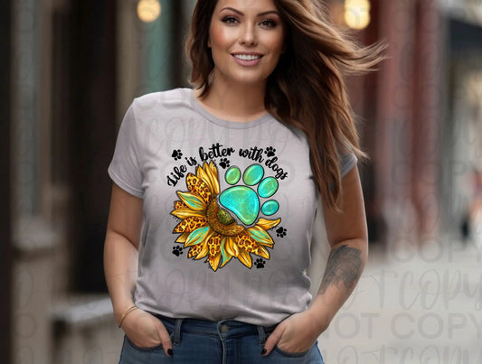 Life is better with dogs - sunflower - Branded By Barta