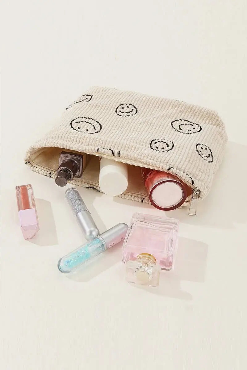 Corduroy Cosmetic Pouch Bag - Branded By Barta