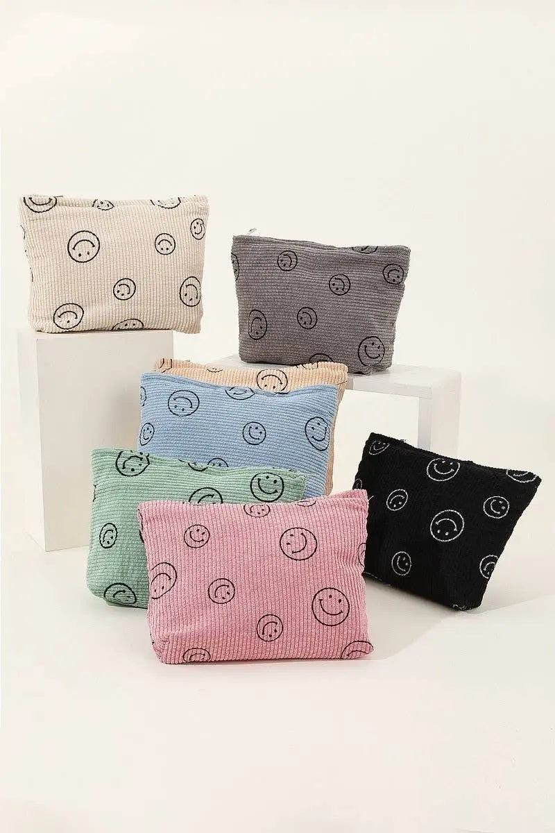 Corduroy Cosmetic Pouch Bag - Branded By Barta