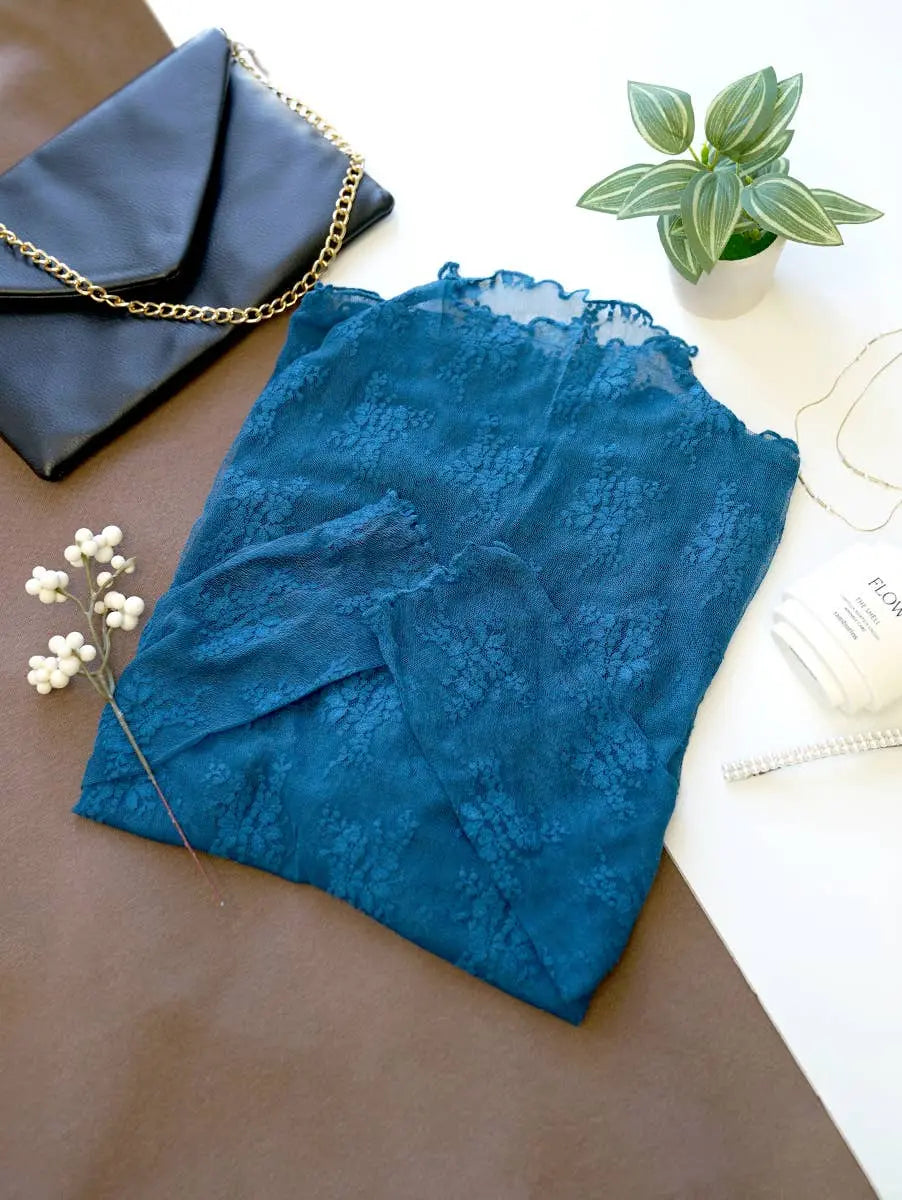 Lace See Through Layering Top As shown - Branded By Barta
