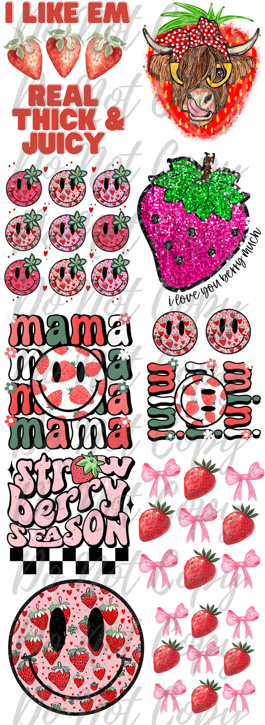 Strawberry Pre Made Gang Sheet