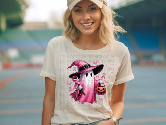 Ghost pink ribbon and hat - Branded By Barta