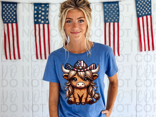 Girl cow american hat