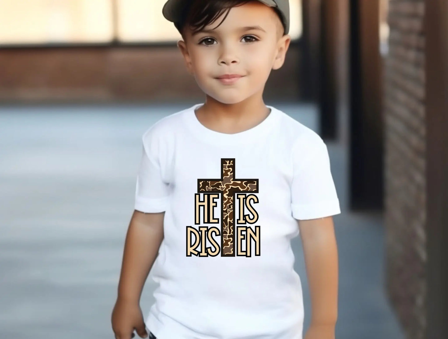 He is Risen camo cross - Branded By Barta