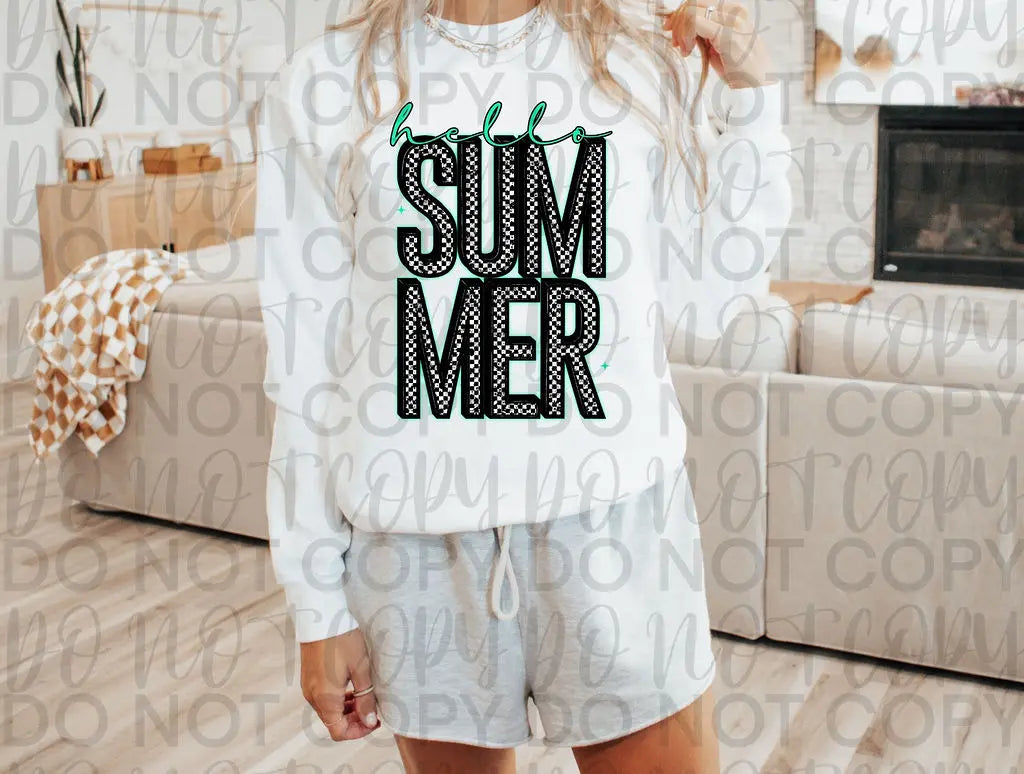 Hello Summer Checkered - Branded By Barta