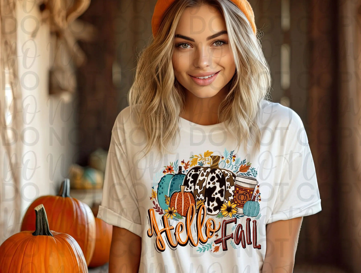 Hello Fall cow pumpkin - Branded By Barta