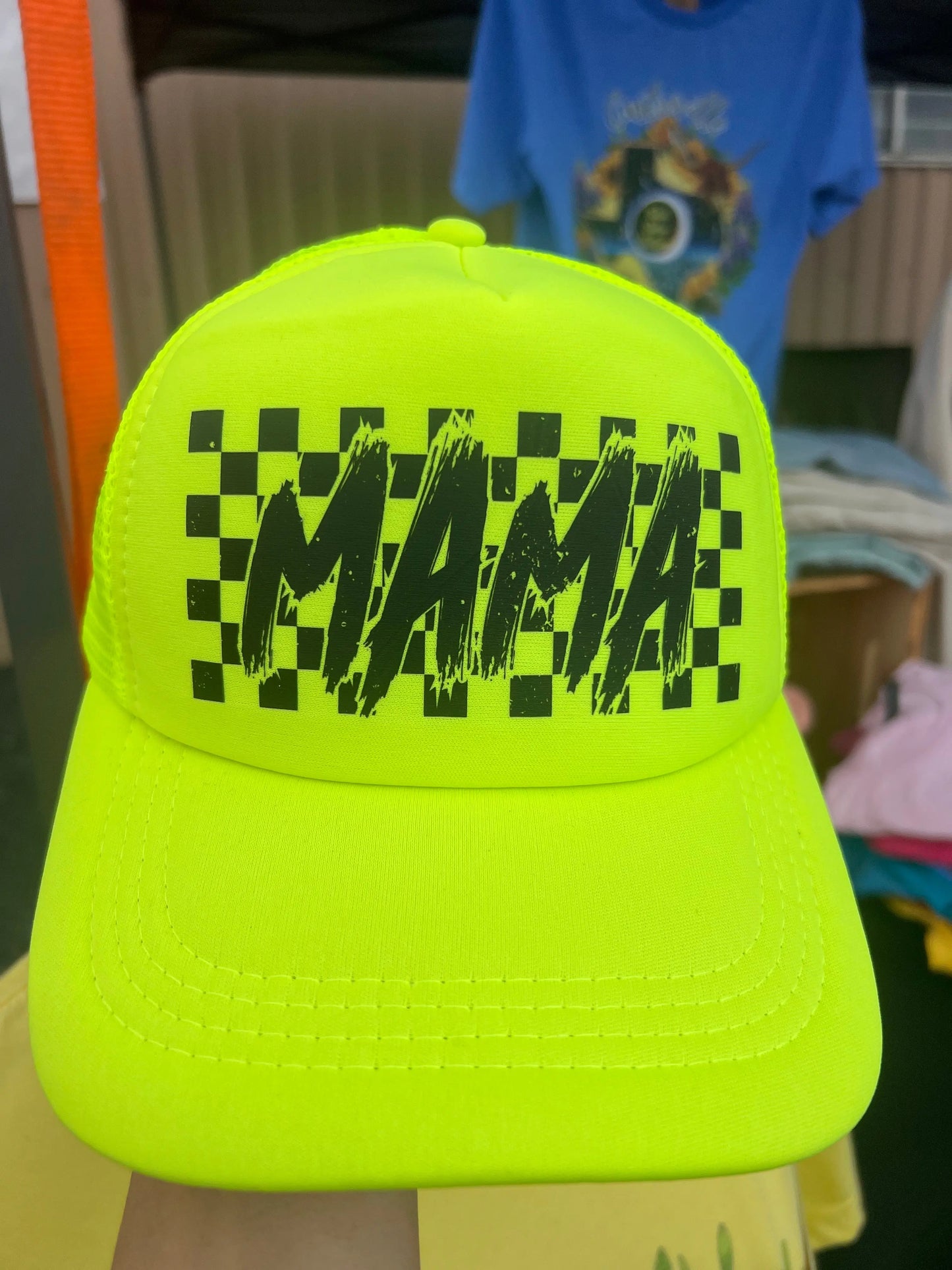 Mama Neon Yellow Trucker Hat - Branded By Barta