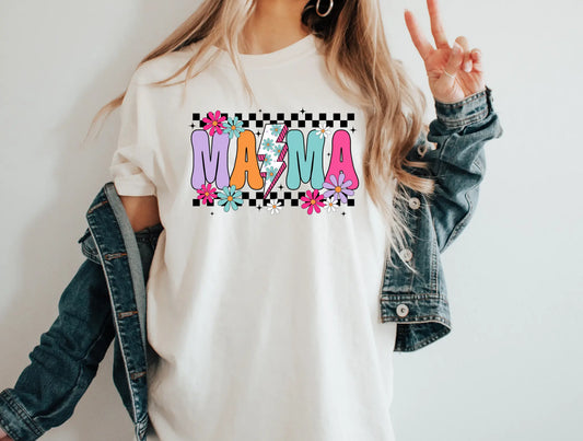 Mama checkered floral lb - Branded By Barta