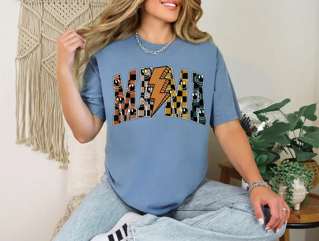 Mama Checkered Smile - Branded By Barta