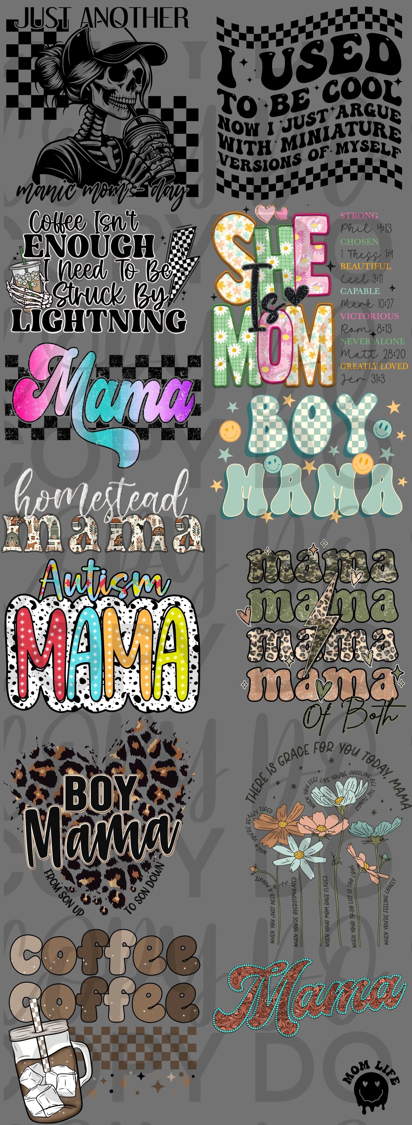 Mama - Coffee Pre Made gang sheet - Branded By Barta