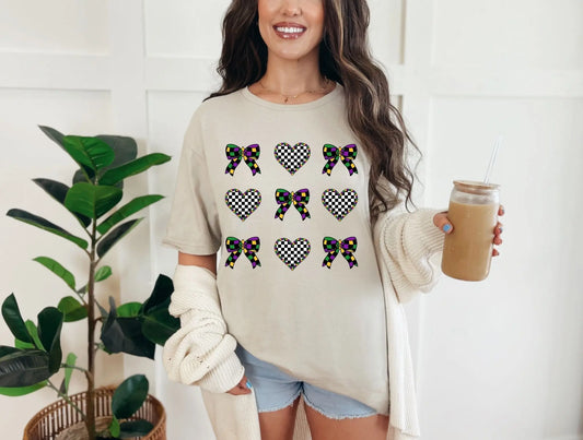 Mardi Gras bow heart collage - Branded By Barta