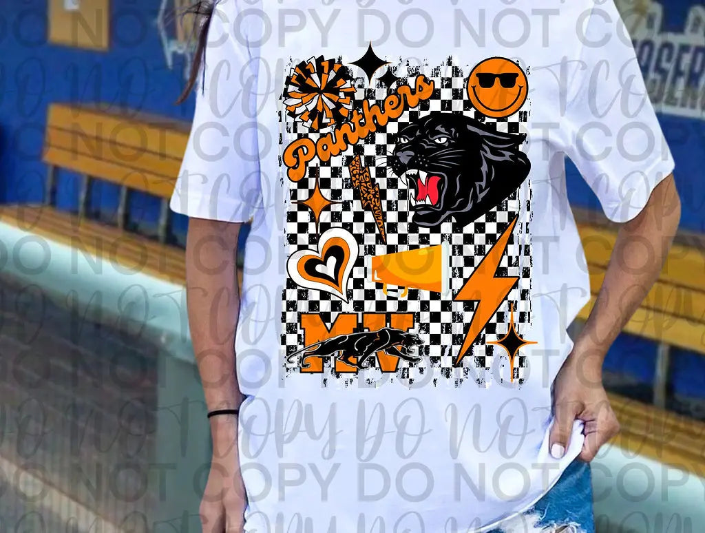 Panthers Retro Checkered Smiley - Branded By Barta