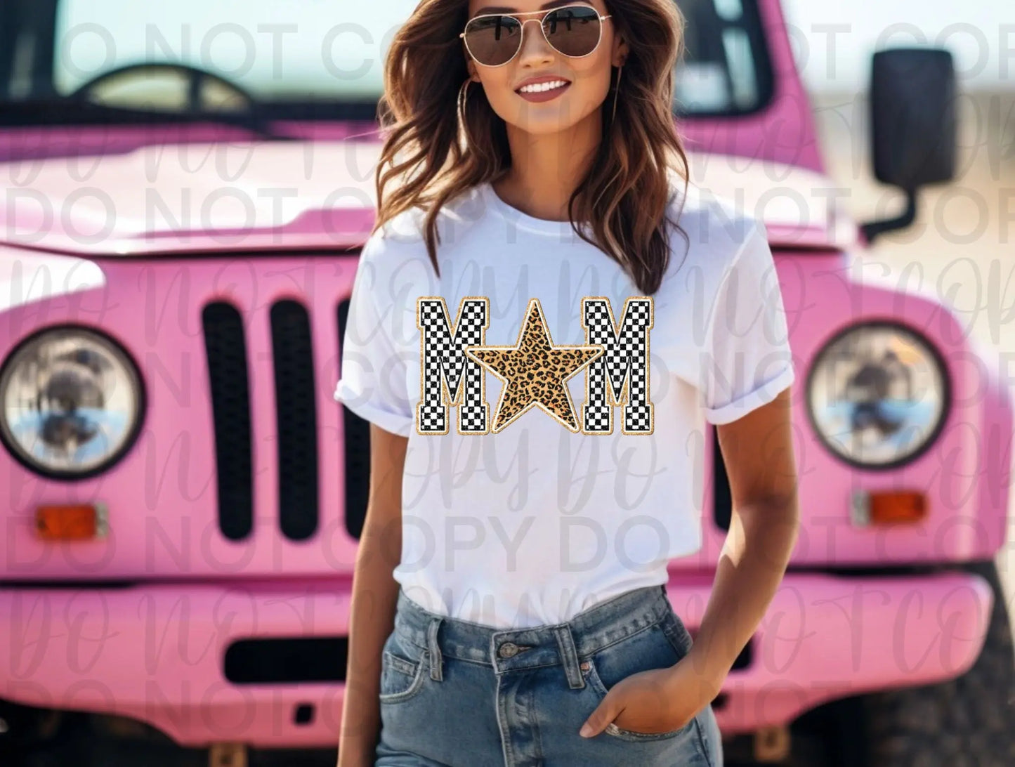 Mom checkered star - Branded By Barta