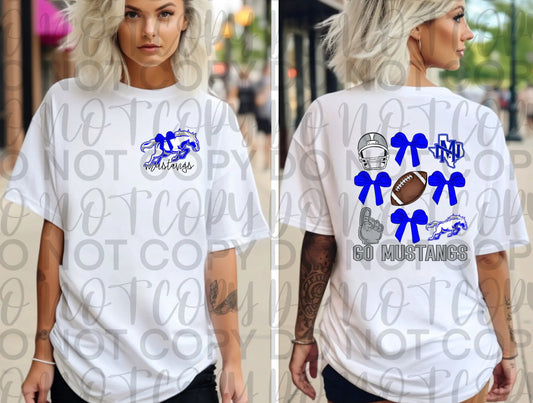 Mustangs FB Bow Tee - Branded By Barta