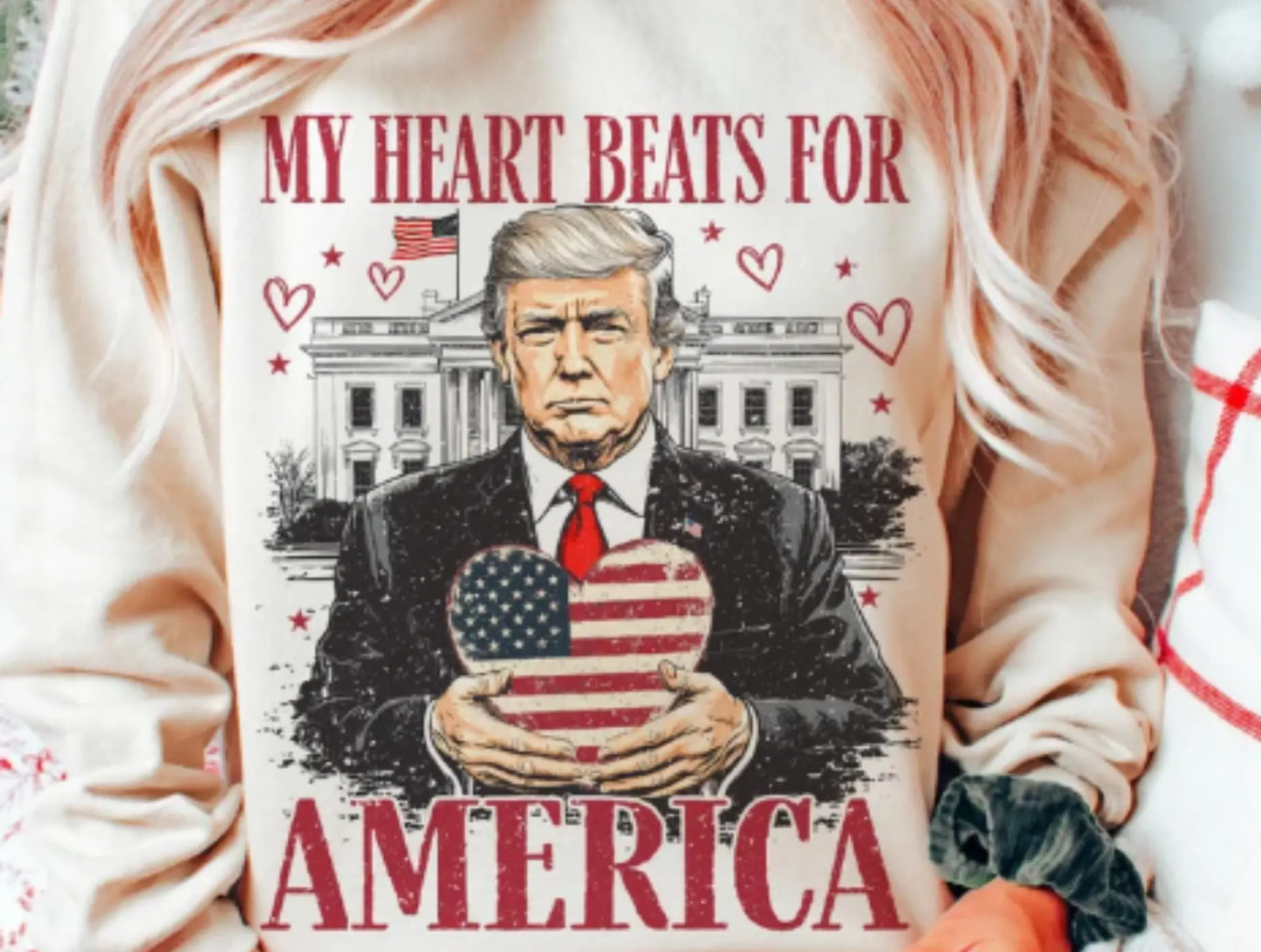 Trump my heart beats for America - Branded By Barta