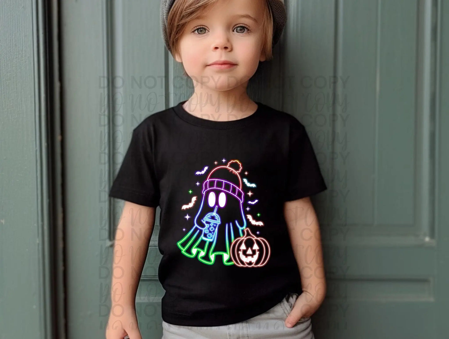 Neon ghost with coffee - Branded By Barta