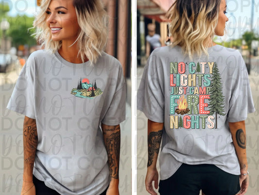 Camp no city lights just campfire - Branded By Barta