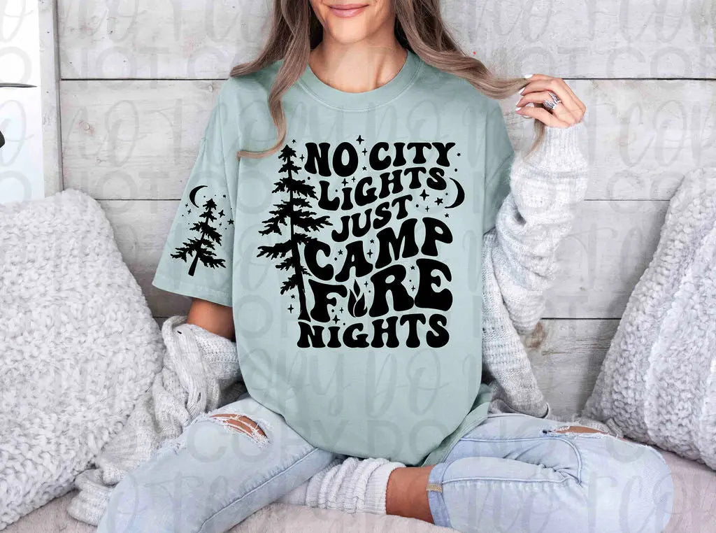 No City Lights Just Camp Fire Nights - Branded By Barta