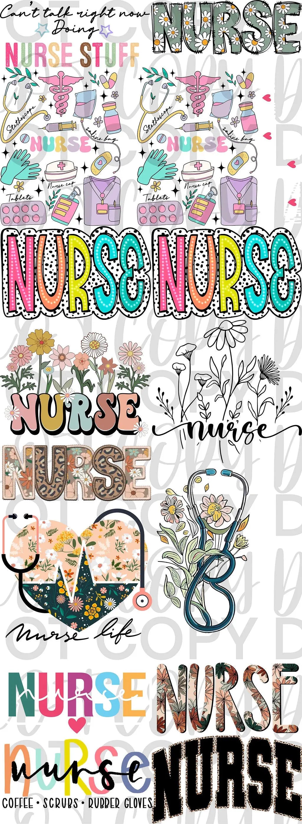 Nurse Gang Sheet - Branded By Barta