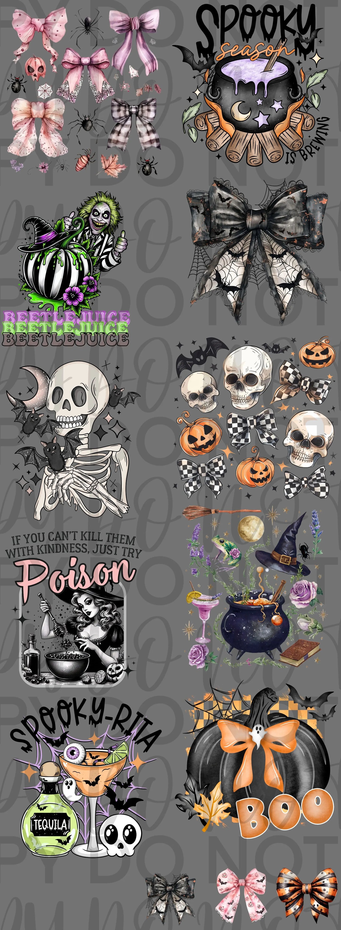 pink halloween Pre Made gang sheet