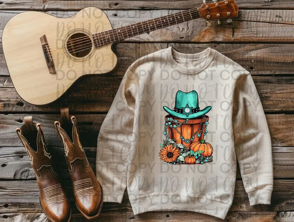 Pumpkin Bucket With Turquoise - Branded By Barta