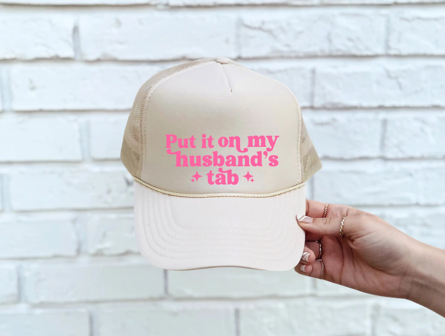 Put on husband tab pink - Branded By Barta
