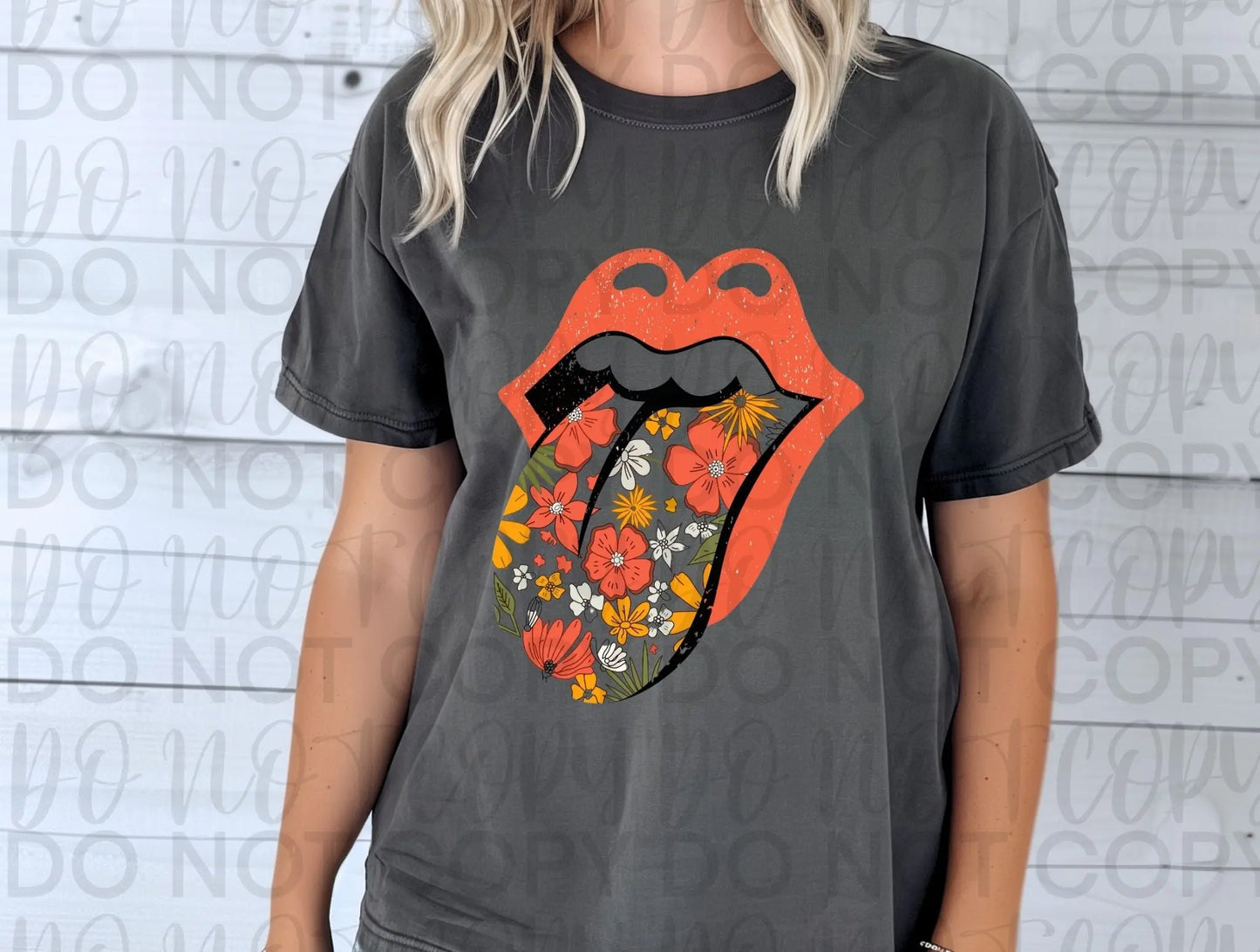 Rolling stone flower tounge - Branded By Barta